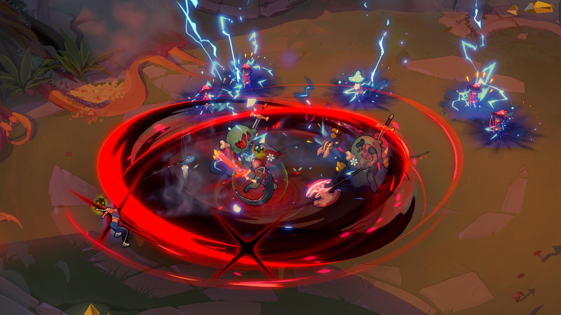 An area of effect ability landing in a Guildrun combat